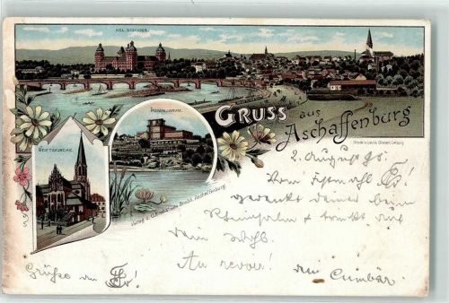 Aschaffenburg 1895 Stiftskirche Kgl. Schloß Pompejanum Vorläufer
