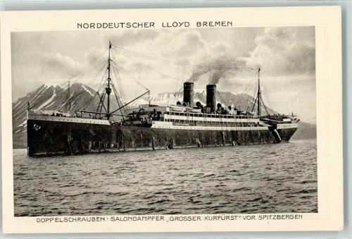 Norddeutscher Lloyd Bremen Doppelschrauben-Salondampfer Grosser Kurfürst vor Spitzbergen