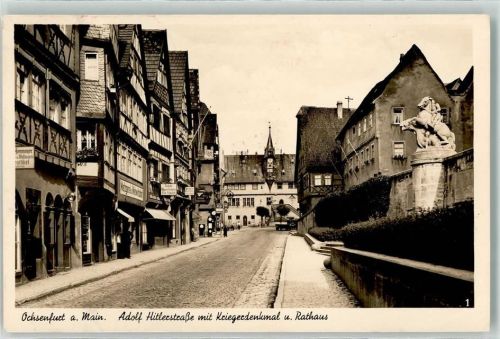 Ochsenfurt WK II Asolf Hitlerstraße Kriegerdenkmal Rathaus Emailleschilder