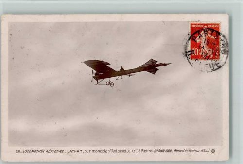 1908 Latham, sur monoplan "Antoinette 13"