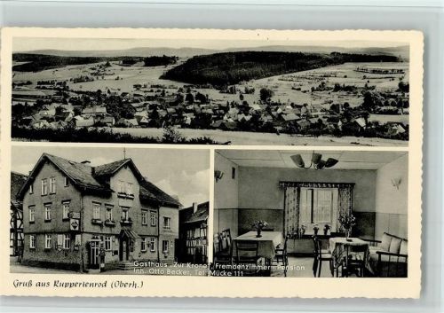 Ruppertenrod Gesamtansicht Gasthaus Zur Krone Innenaufnahme Gastraum 3-Bildaufnahme