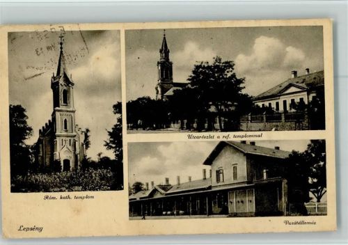 1918 Bahnhof , Vasutallomas, Templom AK