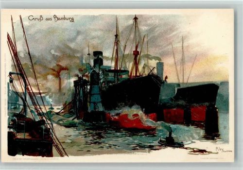 Hamburg Hafen - Velten Künstlerkarte 176 AK Top Erhaltung