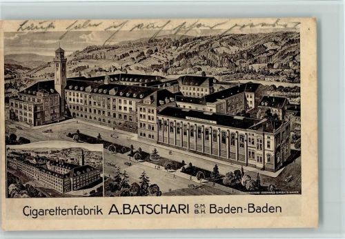 Baden-Baden 1915 Zigarettenfabrik Batschari, AK