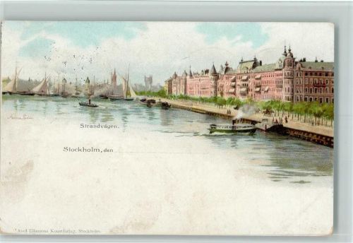 Stockholm 1900 Gruss aus - sign Anna Palm