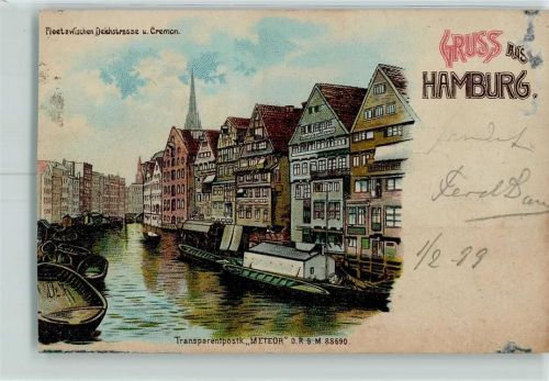 Hamburg 1899 Gruss aus Deichstr. Fleete AK