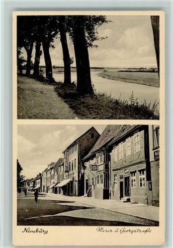 Nienburg 1938 Georgstraße - Hakenkreuzfahne AK WK II