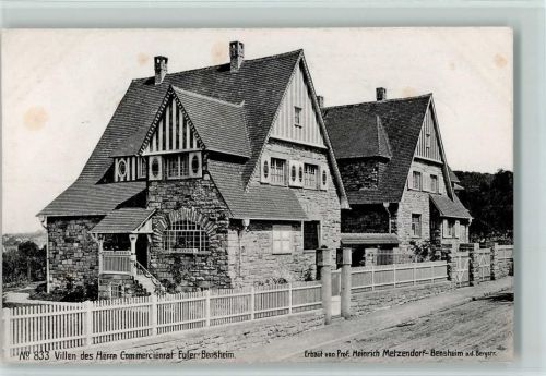 Bensheim 1907 Nr. 833 Villen des Herrn Commerc. Euler Bensheim , erbaut von Prof. Heinrich Metzendorf