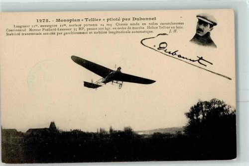 Monoplan Tellier pilote Dubonnet AK