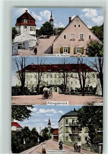 Königsbrück Gartenstraße mit Hospital Schloss Dresdener Straße