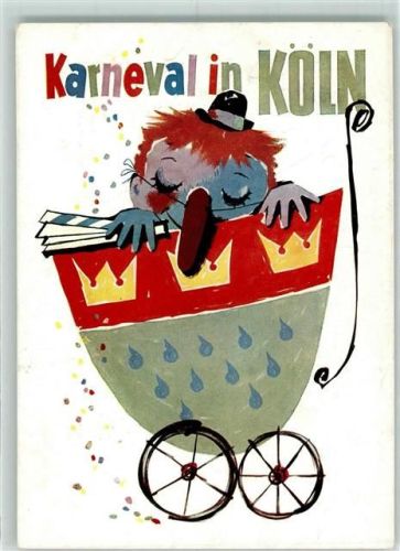 1955 Kaernveval in Köln 1955 Entwurf Reinhold Kistenich Plakatentwurf auf Ansichtskarte