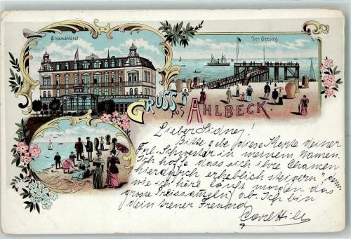 Ahlbeck 1897 Strand-Hotel Seesteg Strand