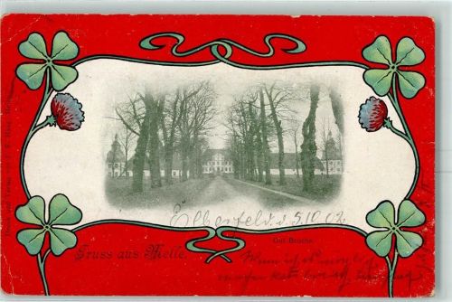 Melle 1902 Gut Bruche Jugendstilrahmen Vierblättriger Klee Passepartout