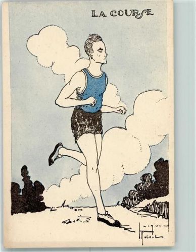 1923 La Course sign. Jaques Robert Sport Edite par le Comite National des U.C.J.G.