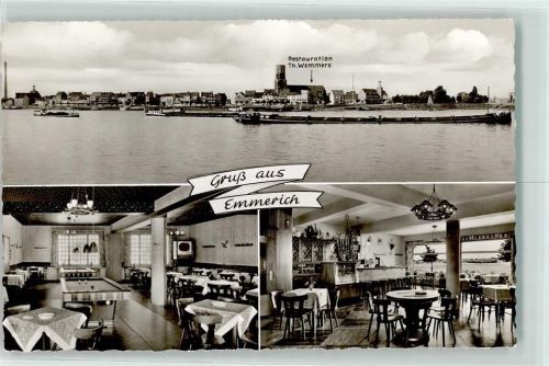 Emmerich Gasthaus Zum Anker Gastraum Nebenzimmer Billiardtische Rhein Frachtschiffe