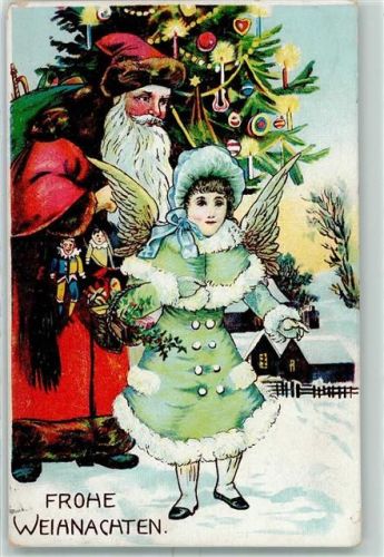 1909 Puppen Weihnachtsbaum Engel AK