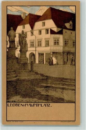 Leoben Hauptplatz sign. Miller