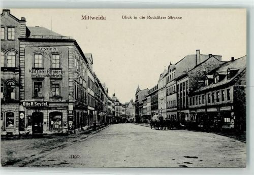 Mittweida Rochlitzer Straße Seydel's Kaffee-Rösterei Fuhrwerk