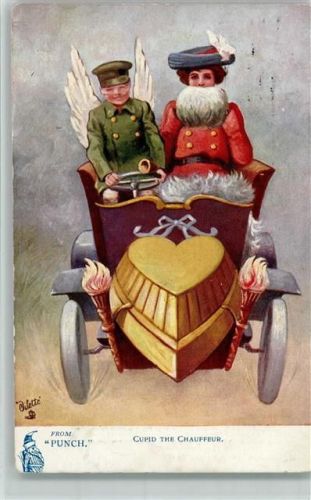 Cupid the Chauffeur - Fantasie-Auto AK