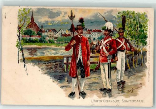 Oberndorf Soldaten Gardeuniform sign. Fritz Bergen Verlag Ottmar Zieher-München