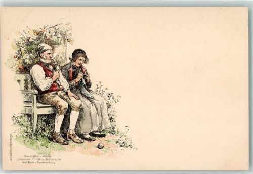 1898 Verlag Elchlepp Volksleben Trachten aus dem Schwarzwald , stricken Pfeife