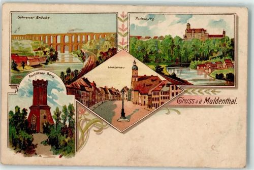 Lunzenau Aussichtsturm Rochlitzer Berg Göhrener Brücke Schloß Rochsburg