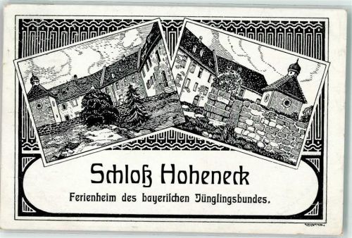 Ipsheim Ferienheim Schloß Hoheneck Bayerischer Bahnpoststempel sign