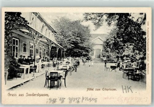 Sondershausen 1908 Hotel zum Erbprinzen Gruss