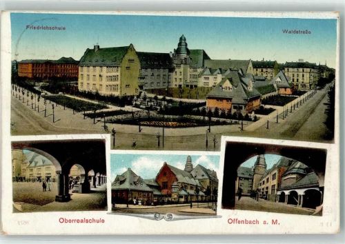 Offenbach 1913 Oberrealschule Waldstraße Friedrichschule