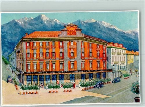 Domodossola Milano Hotel Schweizerhof Ristorante sign. Vervini