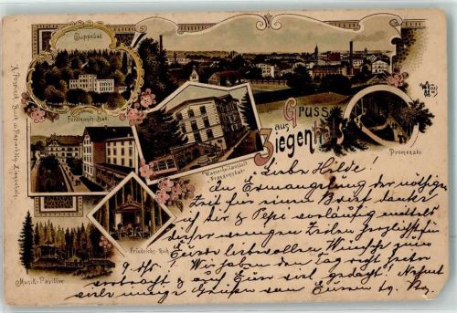 Ziegenhals 1896 Ferdinads Bad Wasserheilanstalt u. Franzenbad Musikpavillon