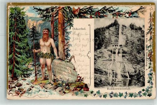 Okertalsperre 1906 Romkerwasserfall Lithographie