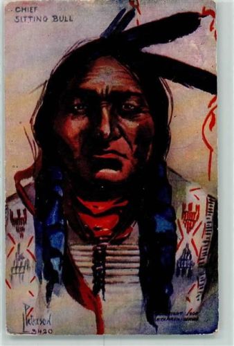 Prägedruck Chief Sitting Bull sign. Peterson AK