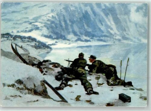 Narvik sign. Ahlers Gebirgsjäger vor Narvik Kriegsopfer-Wandkalender der Nationalsozialistischen Kriegsopferversorgung Bild 34