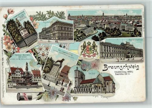 Braunschweig Lessingdenkmal Polytechnik Ortsansicht Denkmal Heinrich des Löwen Löwendenkmal Dom Residenzschloss