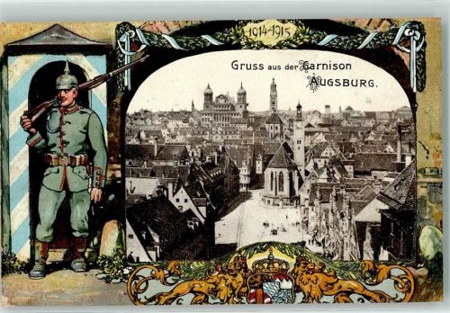 Augsburg 1914 - 1915 Garnison Wachhaus Soldat