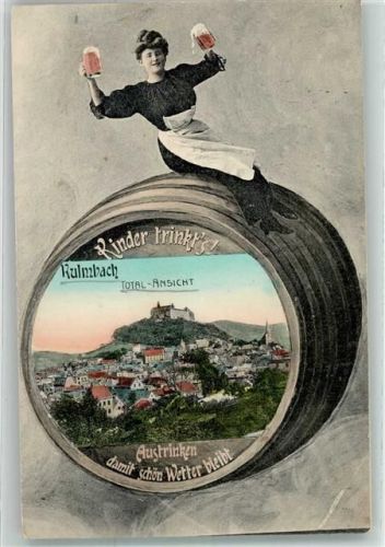 Kulmbach 1908 Faß Krug