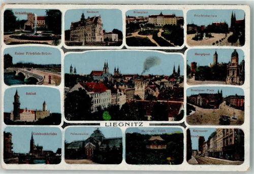 Liegnitz Schießhaus Rathaus Bilseplatz Friedrichsplatz Kaiser-Friedrich-Brücke Schloss Katzbachbrücke Breslauer Platz
