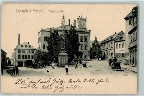 Lößnitz 1908 Rathausplatz