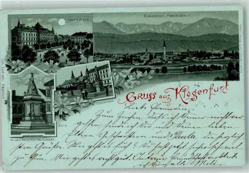 Klagenfurt 1898 Neuer Platz Lindwurm Denkmal Maria Theresia Monument Ottmar Zieher