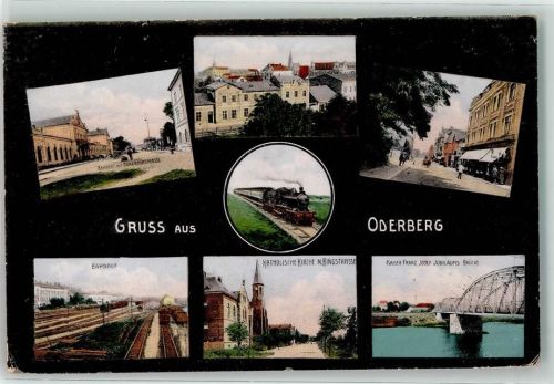 Bohumin Bahnhof mit Nordbahnstraße Eisenbahn Kath. Kirche m. Ringstraße Kaiser Franz Josef Jubiläums Brücke