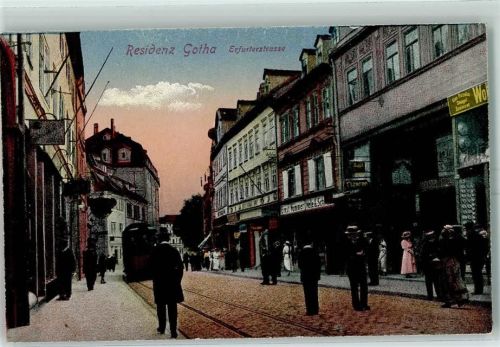 Gotha Erfurterstraße Straßenbahn Natur-Farben-Kunstkarte