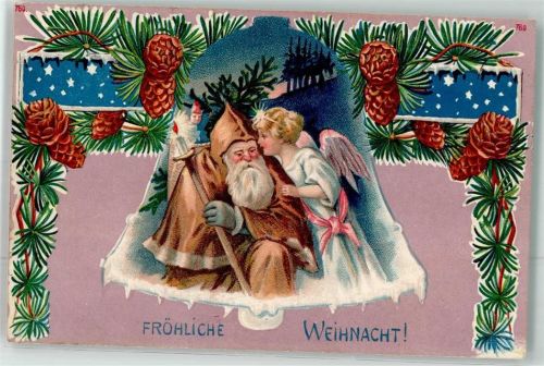 1906 Brauner Mantel Engel Tannenzapfen