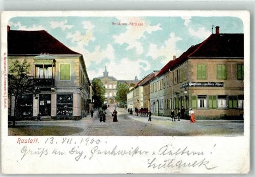 Rastatt 1900 Schloss Straße Gasthaus