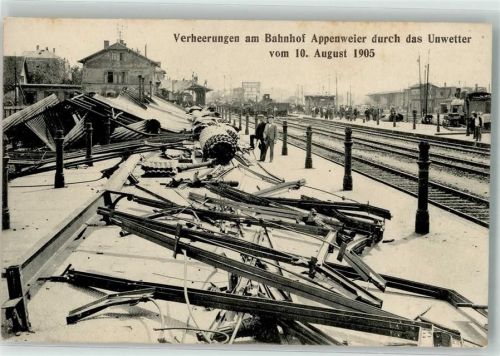Appenweier Unwetter-Katastrophe Bahnhof 10. 08.1905