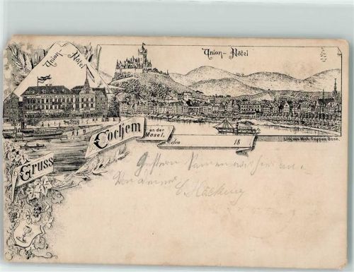 Cochem 1895 Union-Hotel von M. Poppem Vorläufer