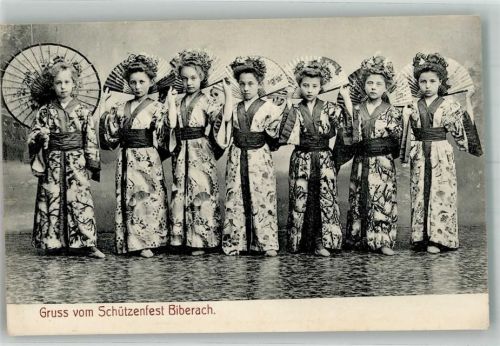 Biberach 1912 Biberacher Schützenfest Fest- Gruppe Junge Japanerinnen