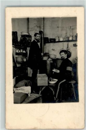 Holzminden 1916 Kriegsgefangenenlager Steffisburg Suisse Küche Herd Töpfe Kartoffeln schälen