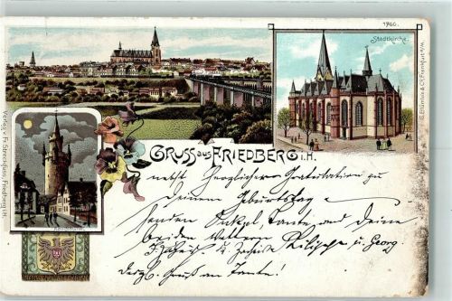 Friedberg 1898 Stadtkirche Adolfsturm