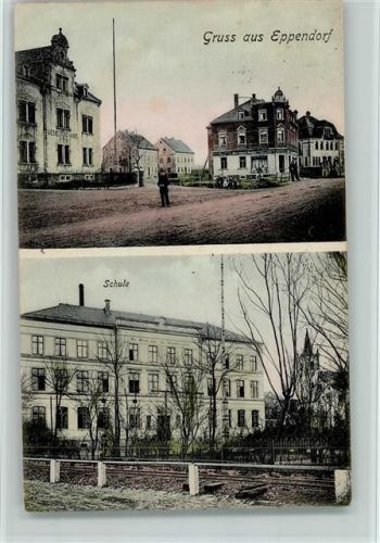 Eppendorf 1908 Schule, Straßenpartie, gute Erhaltung AK